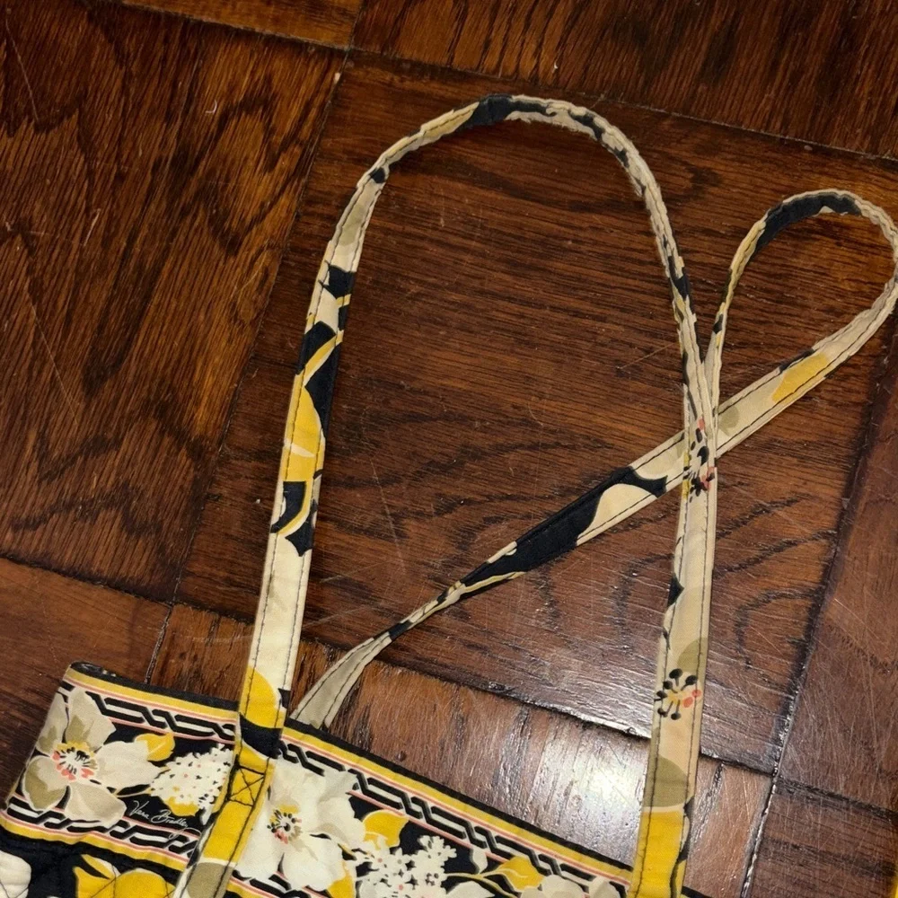 Vera Bradley Yellow and Black Floral Shoulder Bag